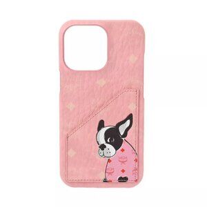 MCM iPhone13 Pro French Bulldog Smartphone Case Visetos Pink